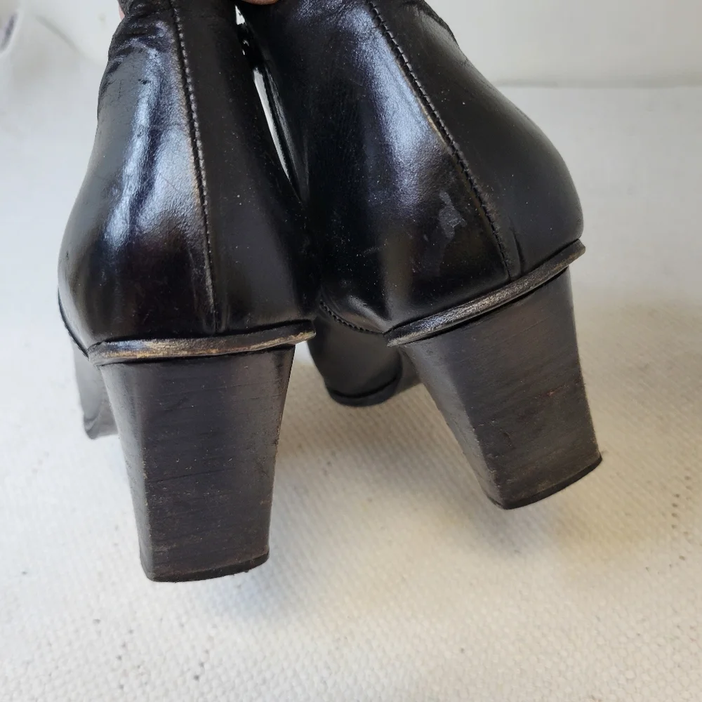 Spatarella Napoli Size 37 Vintage Square Toe Side Zip Booties